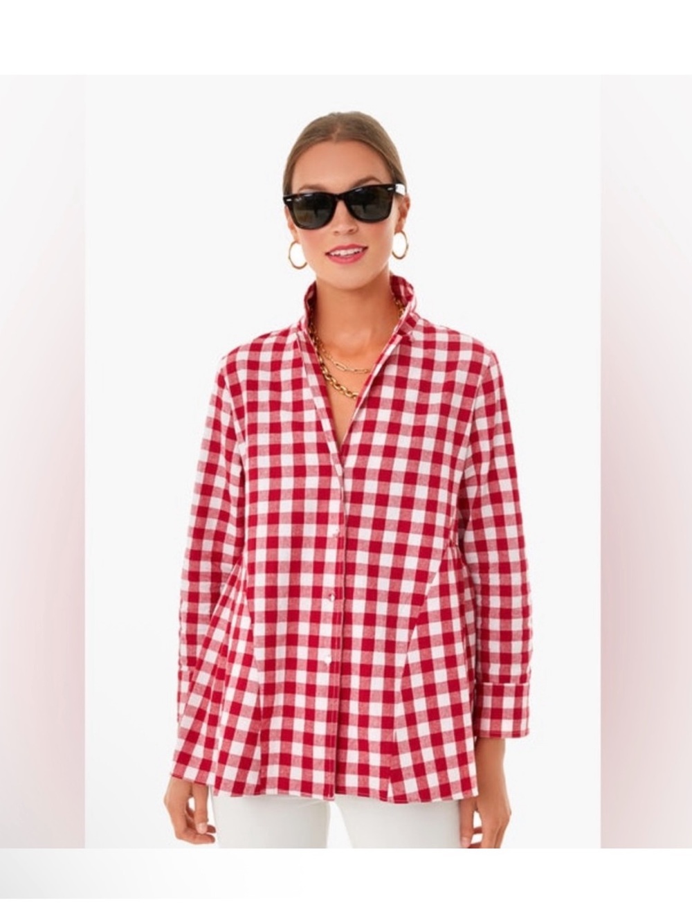 Tuckernuck Pomander Place Red Gingham Button Down Shirt Americana Preppy Large